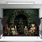 Lofaris Dunkel Grün Funkeln Licht Gemütlich Elegant Weihnachten Hintergrund